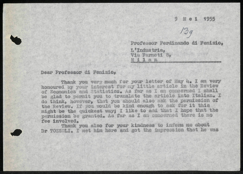 Letter to Ferdinando Di Fenizio