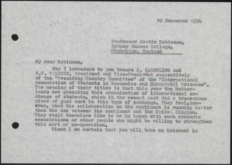 Letter to A. Robinson