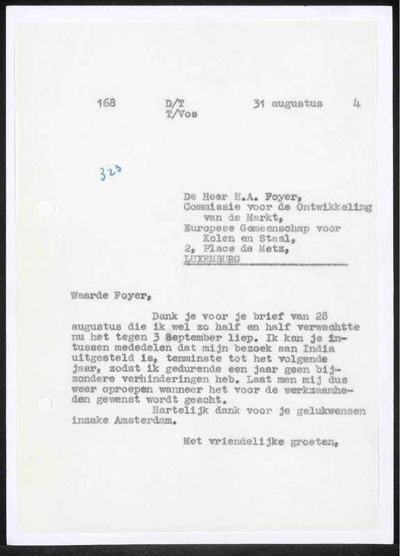 Letter to H.A. Foyer