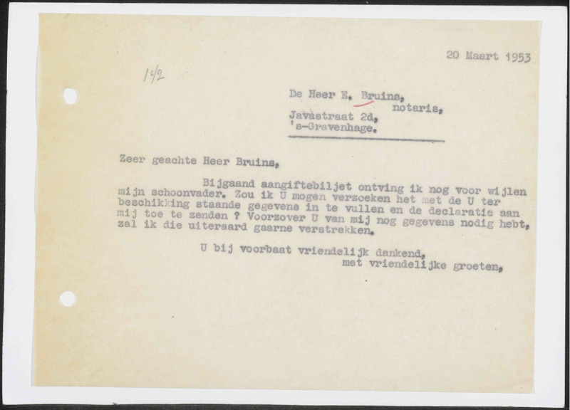 Letter to E. Bruins