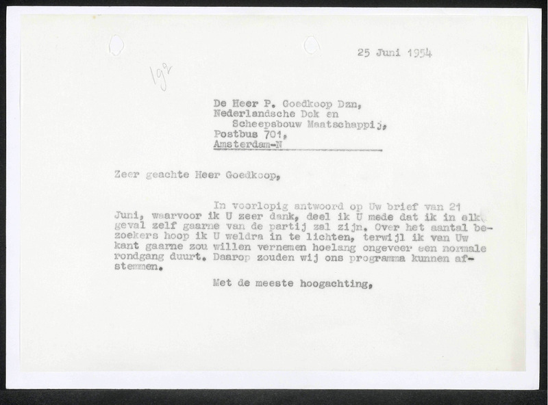 Letter to P. Goedkoop