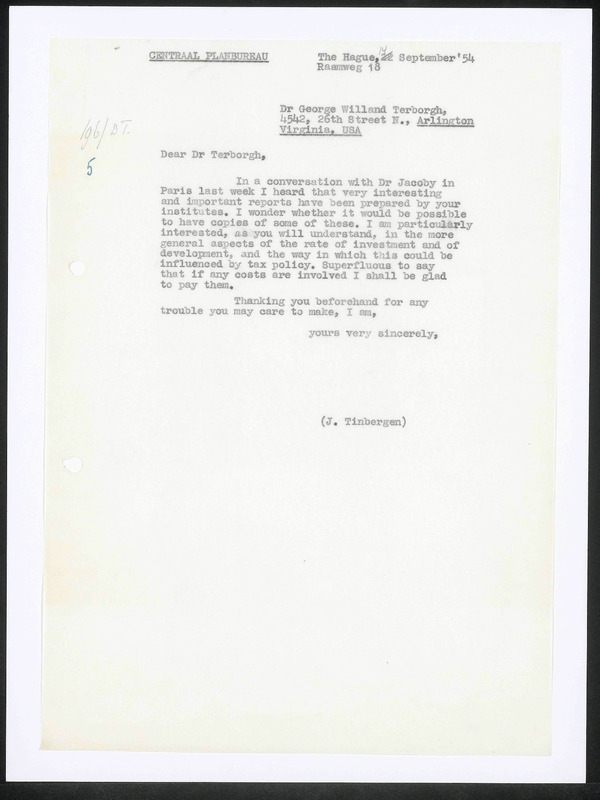 Letter to G.W. Terborgh