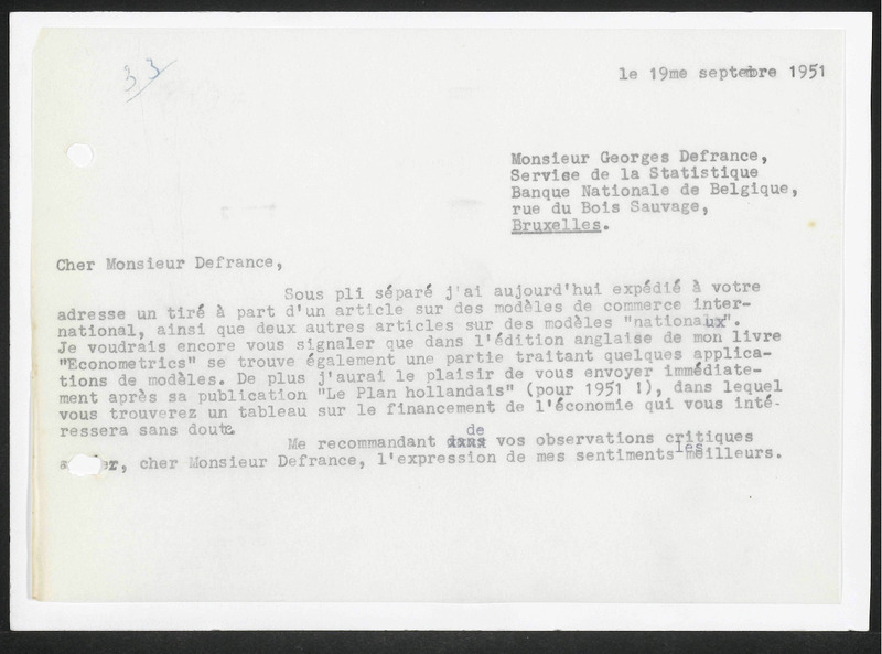 Letter to G. Defrance