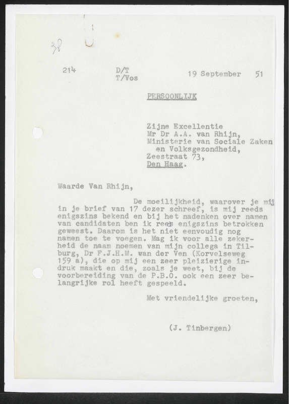Letter to A.A. van Rhijn