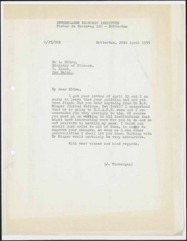 Letter to A. Mitra