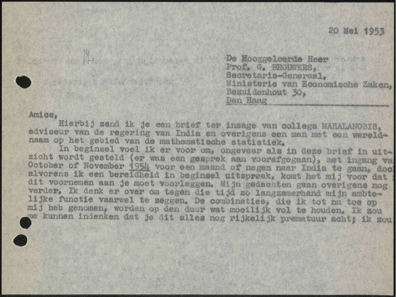 Letter to G. Brouwers