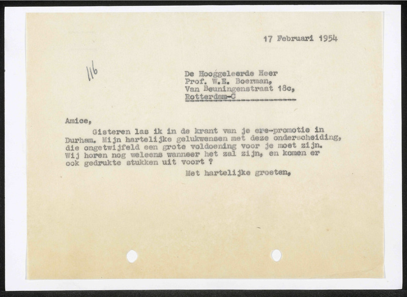Letter to W.E. Boerman