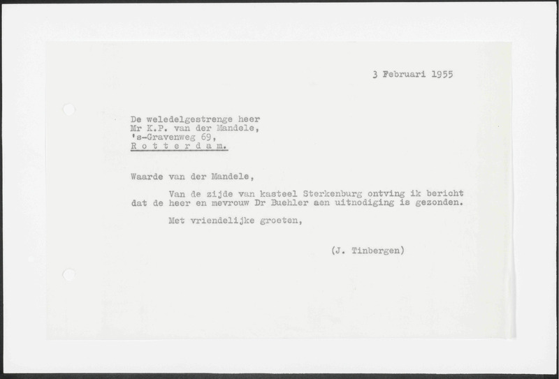 Letter to K.P. van der Mandele