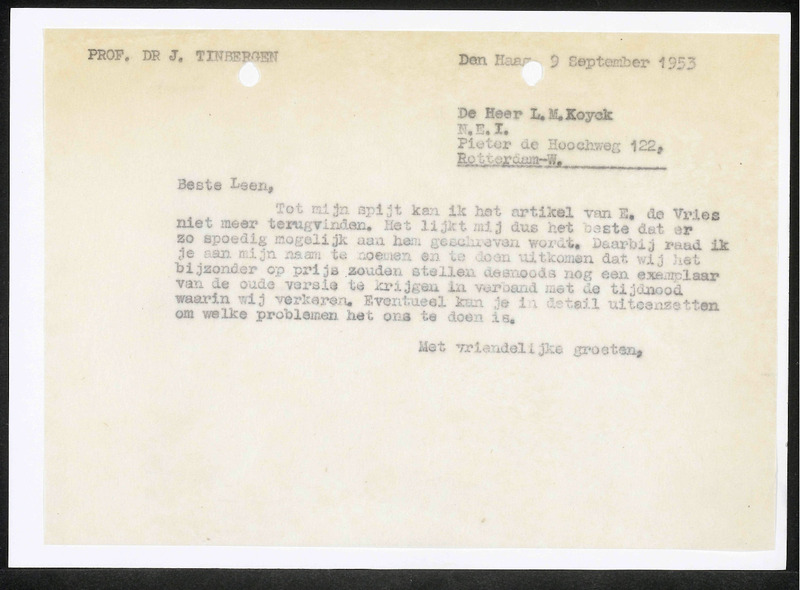 Letter to L.M. Koyck