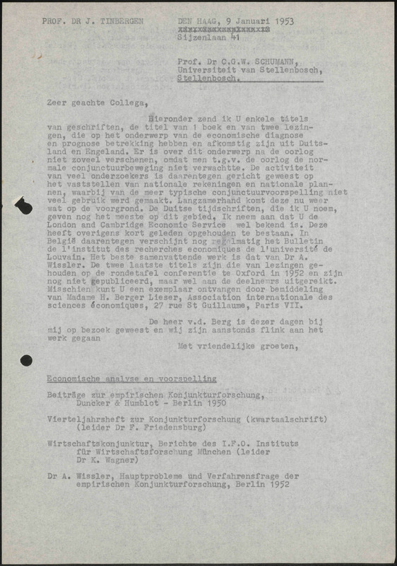 Letter to C.G.W. Schumann