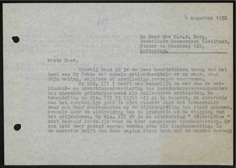 Letter to C. van den Berg