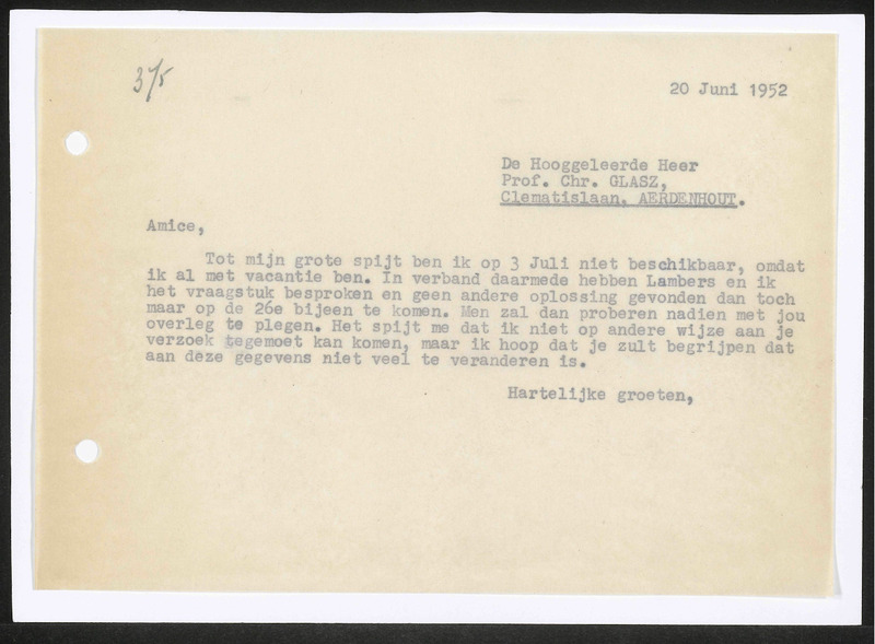 Letter to Ch. Glasz