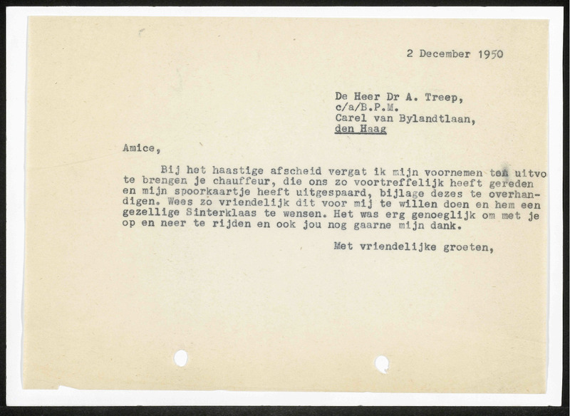 Letter to A. Treep