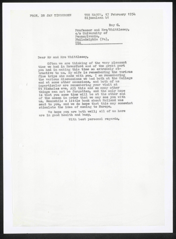 Letter to Whittlesey