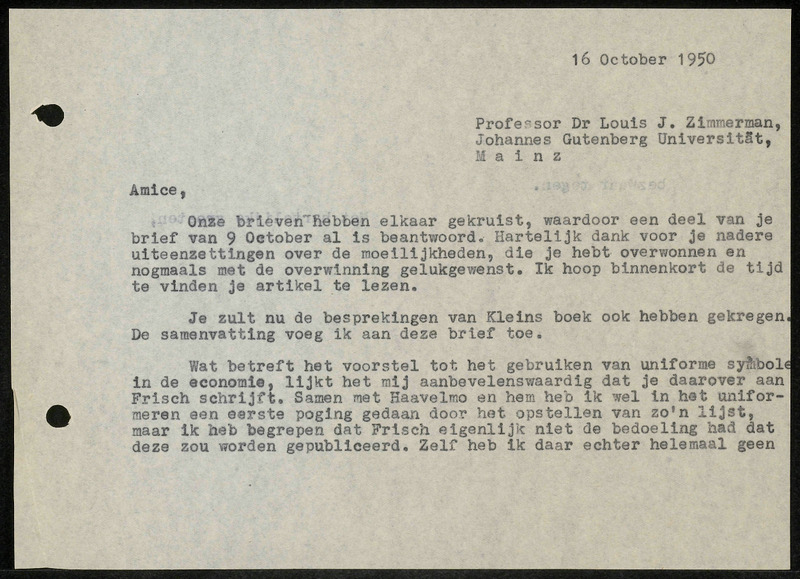 Letter to L.J. Zimmerman