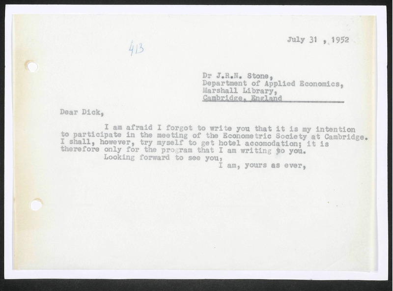 Letter to J.R.N. Stone