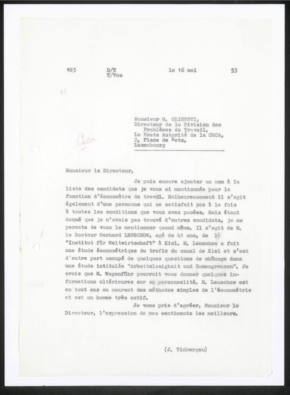 Letter to G. Glisenti