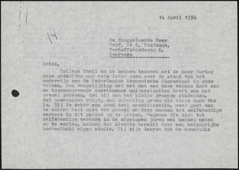 Letter to S. Posthuma