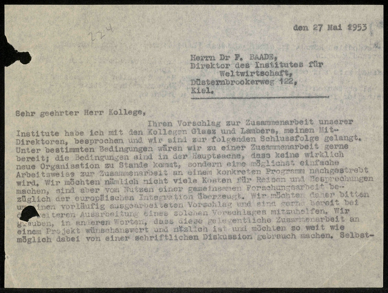 Letter to F. Baade