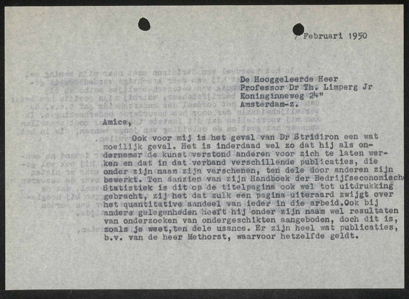 Letter to Th. Limperg (Jr.)