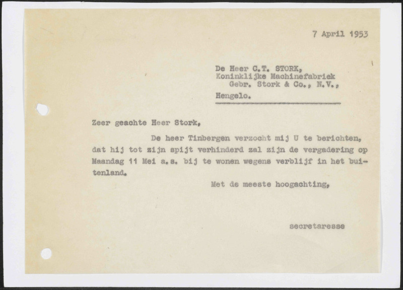 Letter to C.T. Stork
