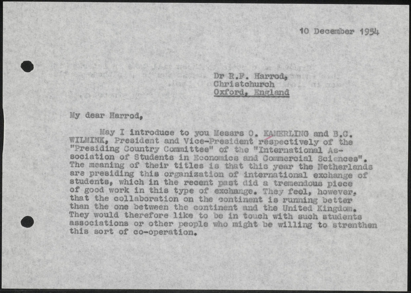 Letter to R.F. Harrod