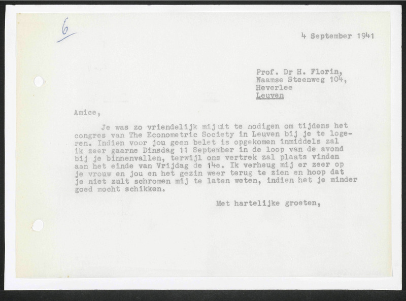 Letter to H. Florin