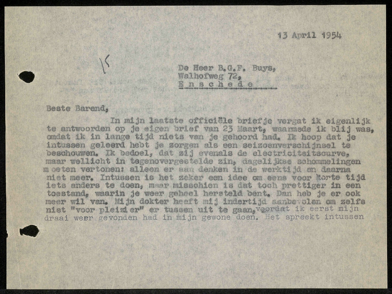 Letter to Barend Buys