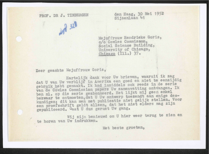 Letter to H. Goris