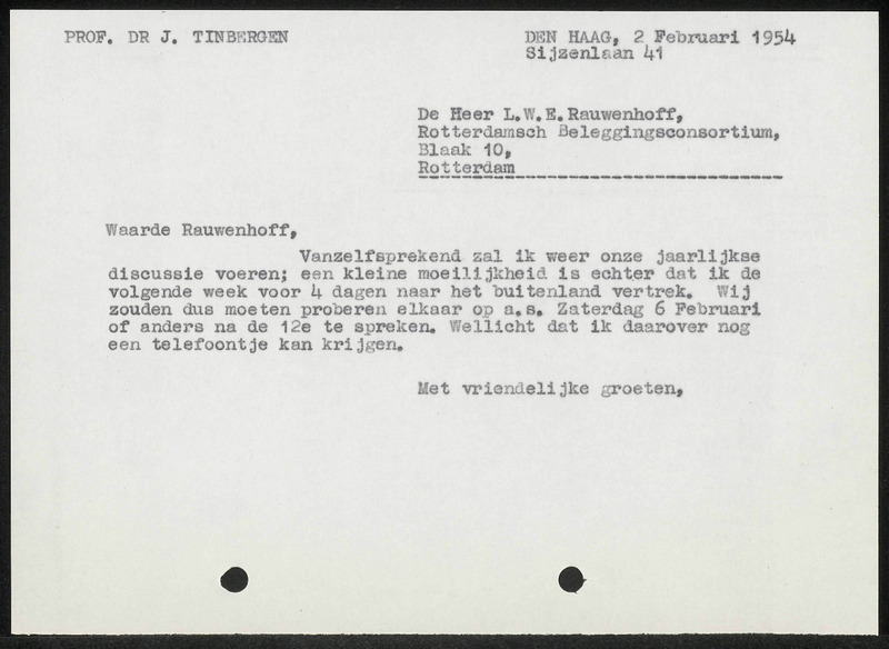Letter to L.W.E. Rauwenhoff