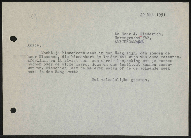 Letter to J. Diederich