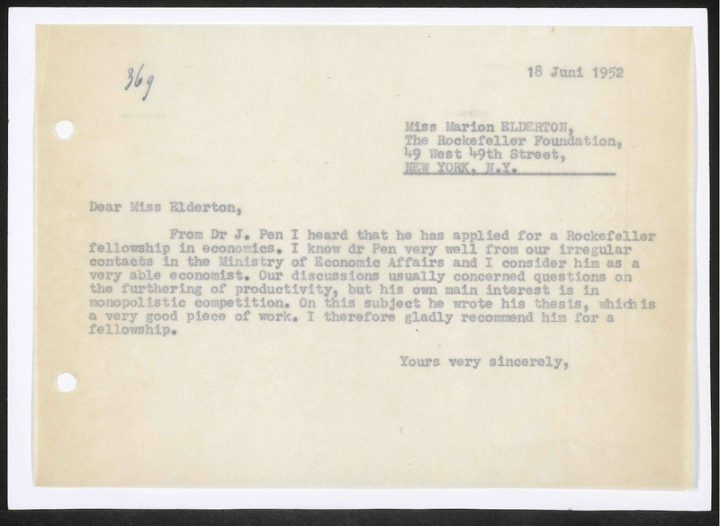 Letter to M. Elderton