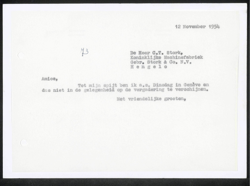 Letter to C.T. Stork