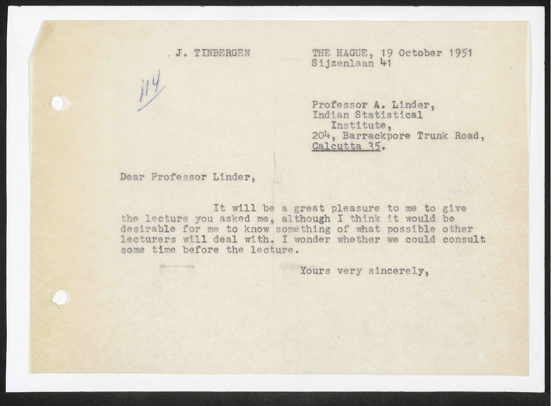 Letter to A. Linder