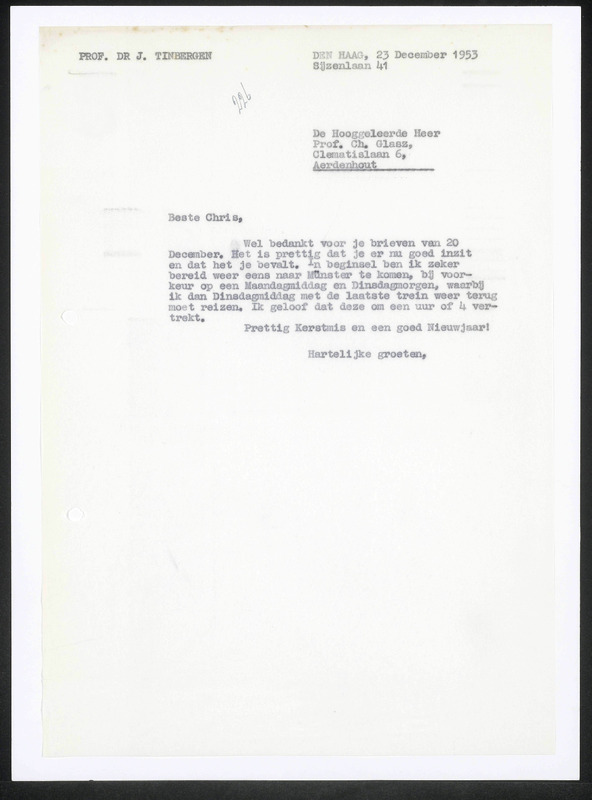 Letter to Ch. Glasz