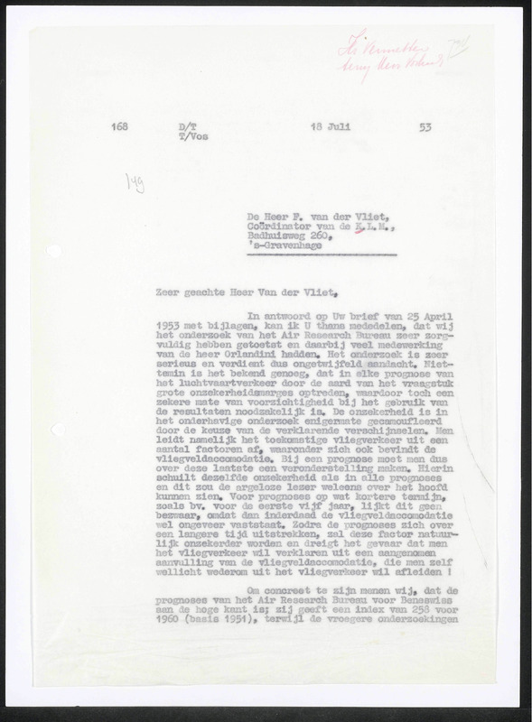 Letter to F. van der Vliet