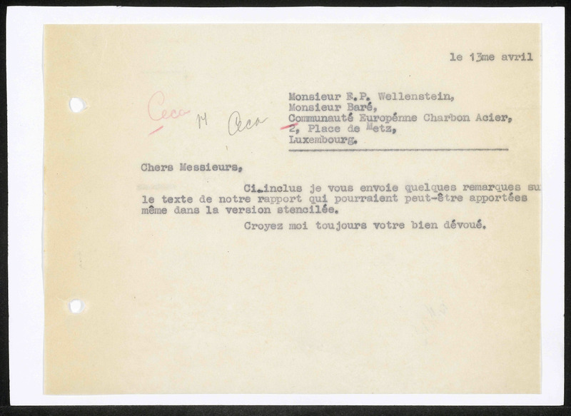 Letter to E.P. Wellenstein