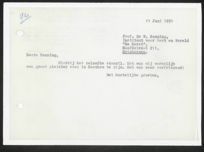 Letter to W. Banning