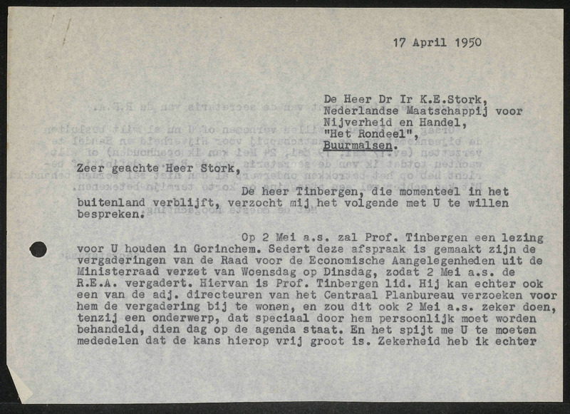 Letter to K.E. Stork