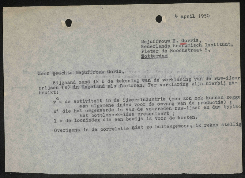 Letter to H. Gorris