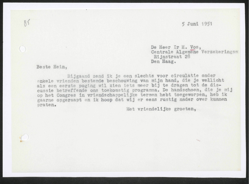 Letter to H. Vos