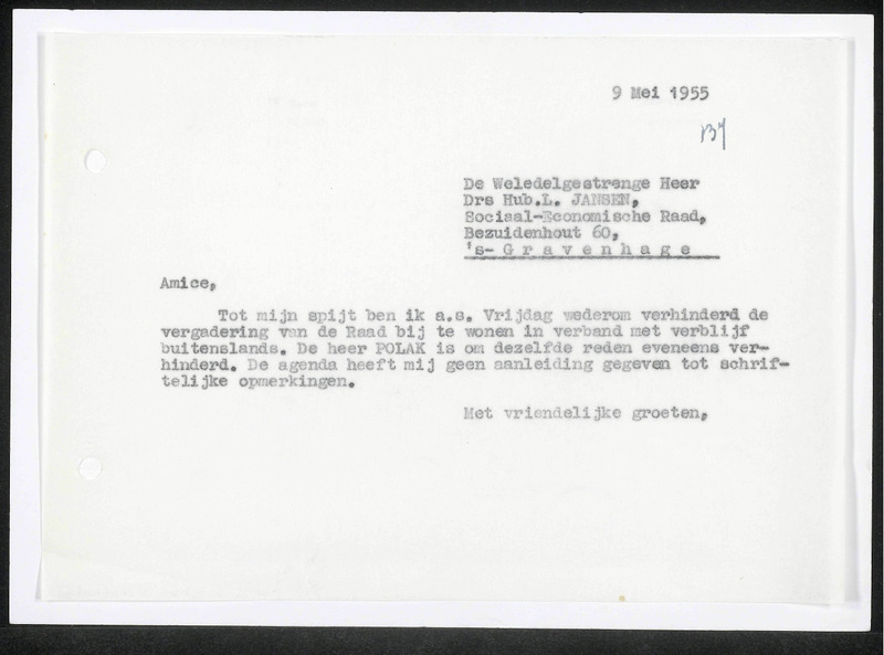 Letter to L. Jansen
