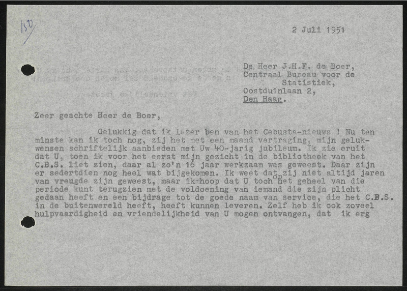 Letter to J.H.F. de Boer