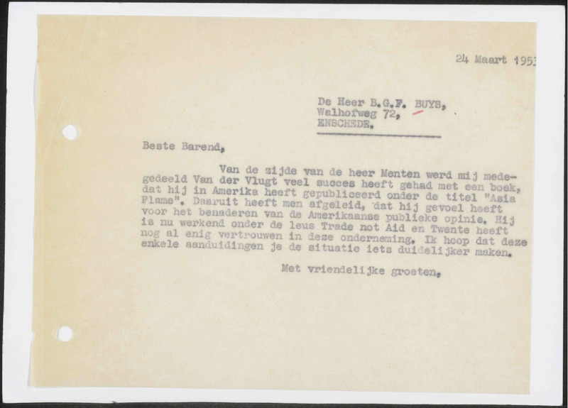 Letter to Barend Buys