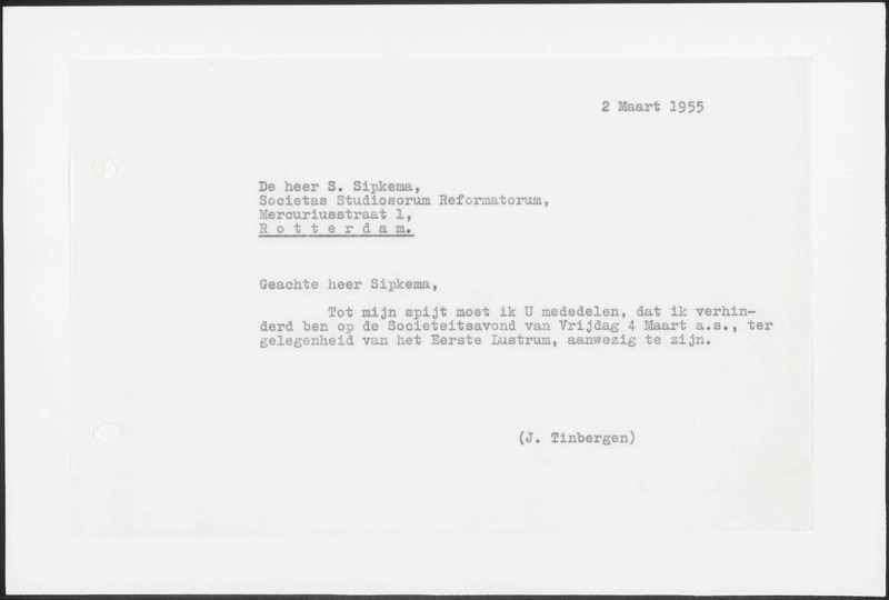 Letter to S. Sipkema