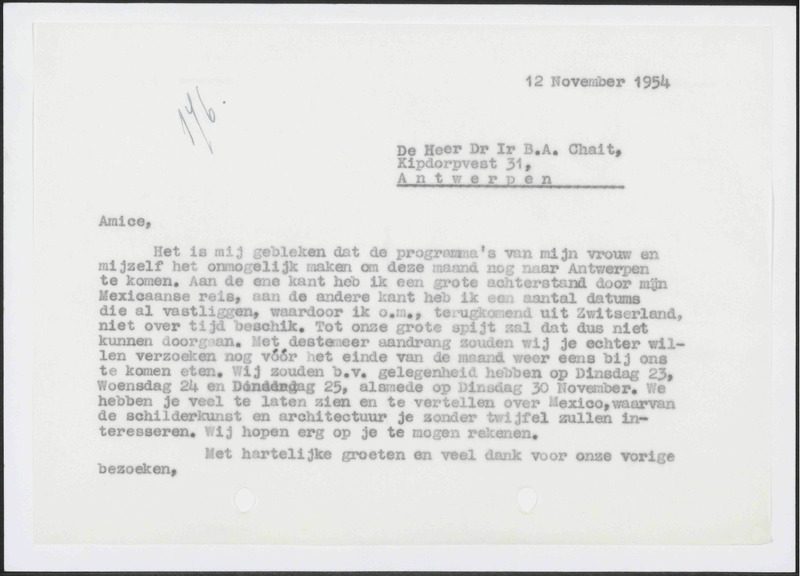 Letter to B.A. Chait