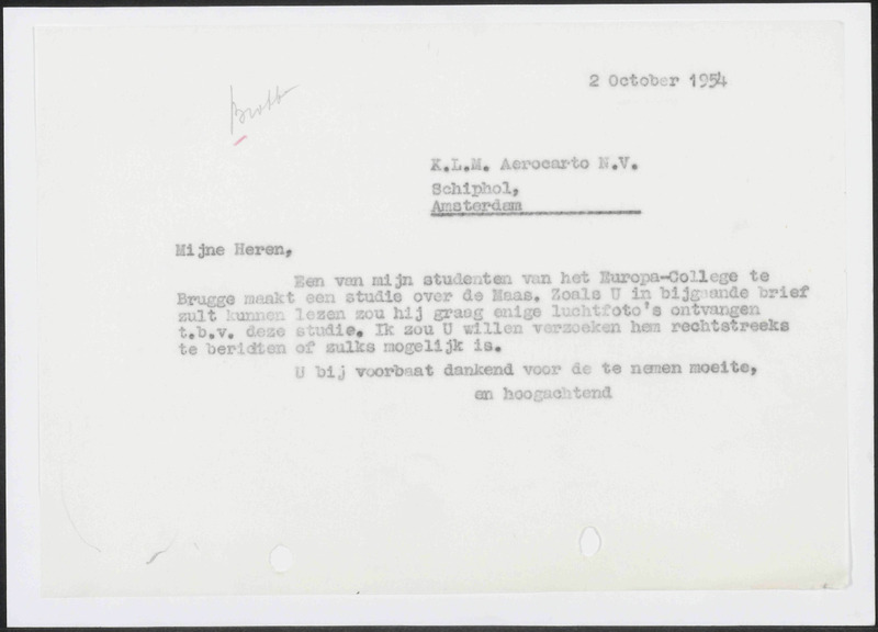 Letter to Koninklijke Luchtvaart Maatschappij