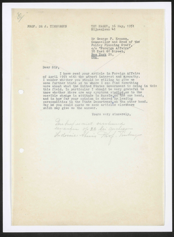 Letter to G.F. Kennan