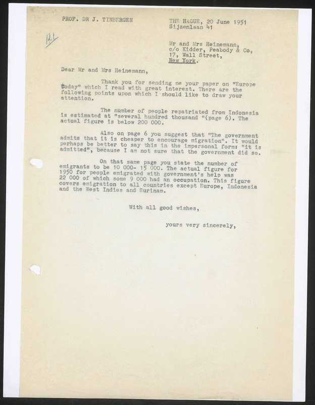 Letter to Hans Heineman