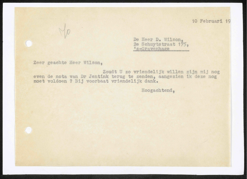Letter to D. Wilson